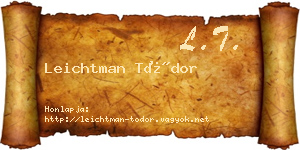 Leichtman Tódor névjegykártya